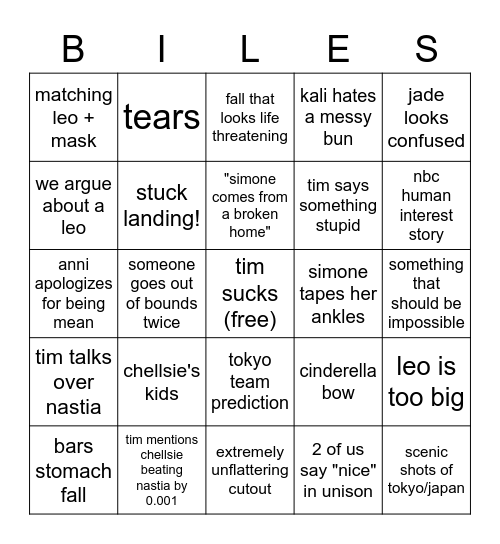 CHAMPS DAY 2 Bingo Card