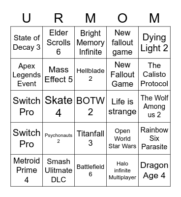 Tim Bingo Card