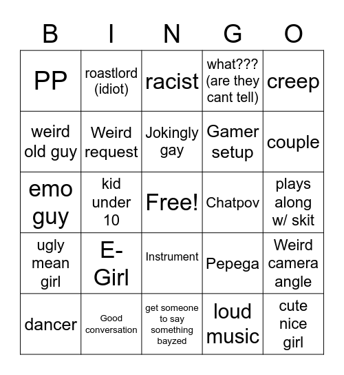 OMEGUHLUL Bingo Card