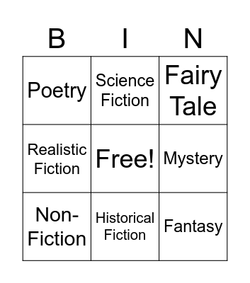 Genre Bingo Card