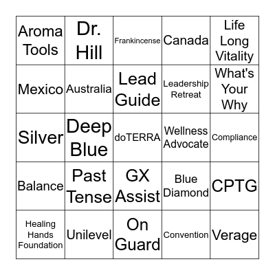Let's Play doTERRA Bingo!!!! Bingo Card