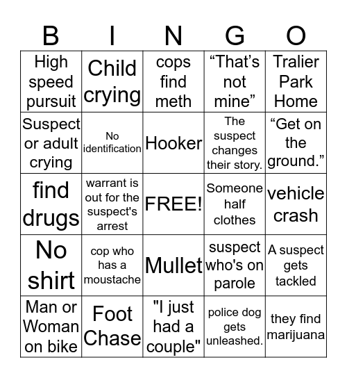 police officer bingo kids