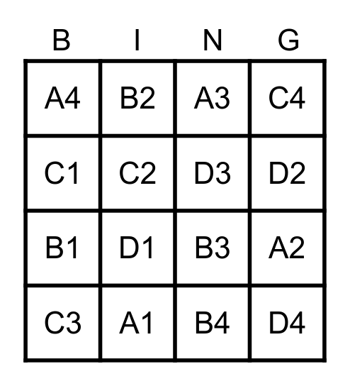 BS4 Bingo Card