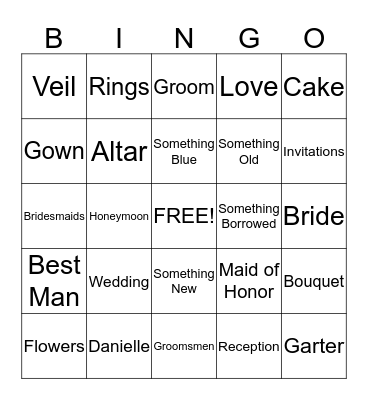 Michael & Danielle Bingo Card