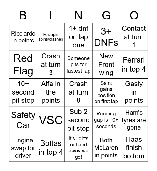 Baku Bingo! Bingo Card