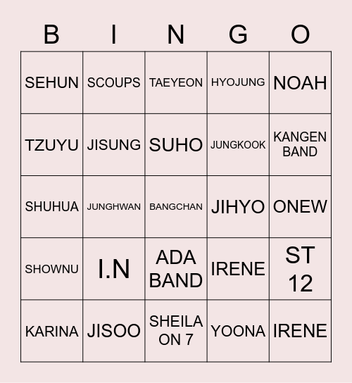 PAKJIWON00 Bingo Card
