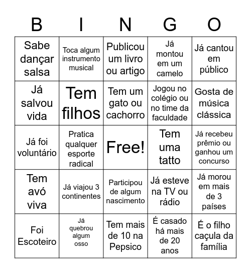 BINGO SAS Bingo Card