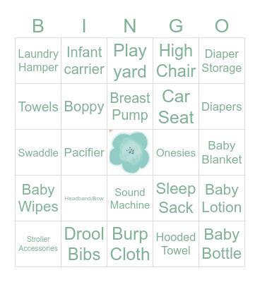 BABY SHOWER GIFT Bingo Card