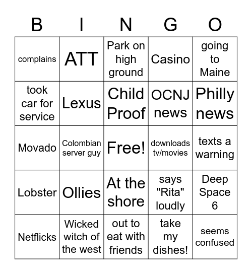 Rent Bingo Card