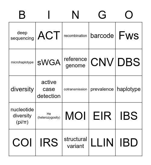 GEM 2021 Bingo Card