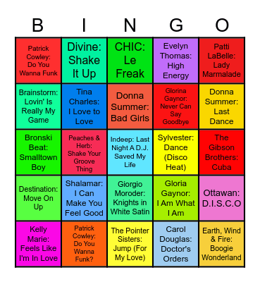 DiscoBingo Card