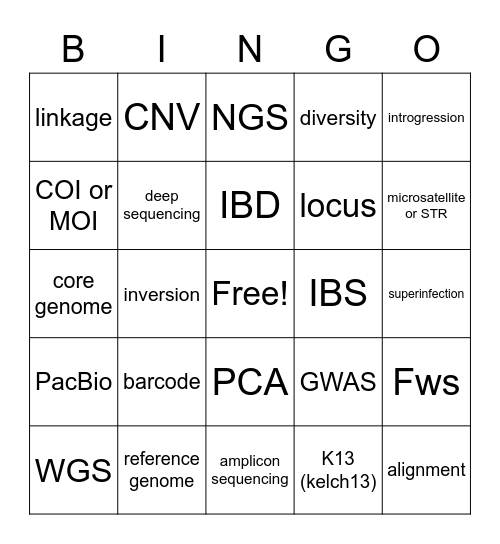 GEM 2021 Bingo Card