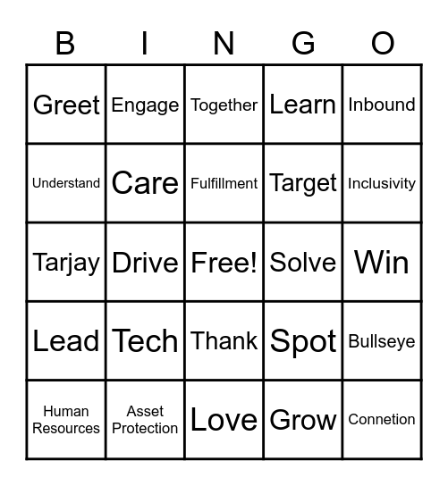 Radio Bingo Card
