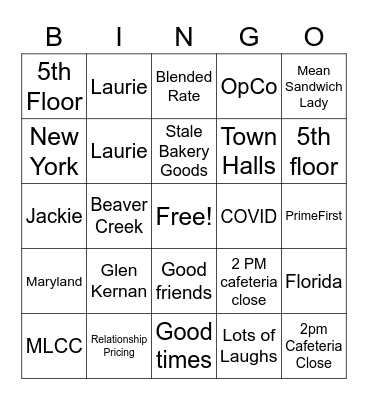 Larry's Retirement BBQ BINGO Card