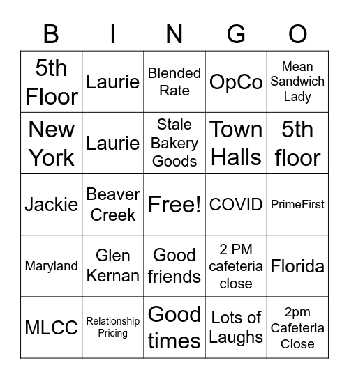 Larry's Retirement BBQ BINGO Card