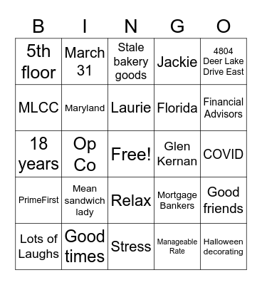 Larry's Retirement BBQ BINGO Card
