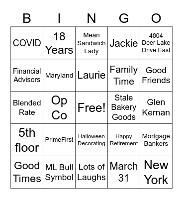 Larry's Retirement BBQ BINGO Card
