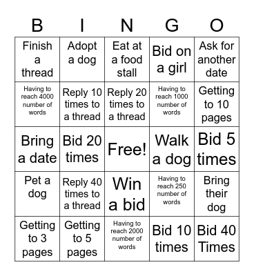 Rp Bingo Card