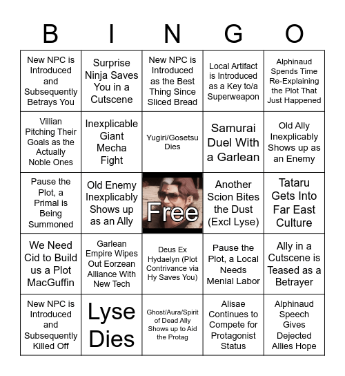 Stormblood Bingo Card