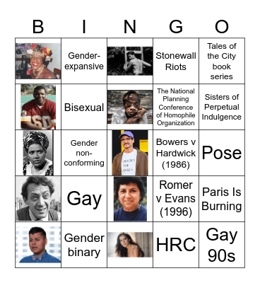 PRIDE Bingo 2025 Bingo Card