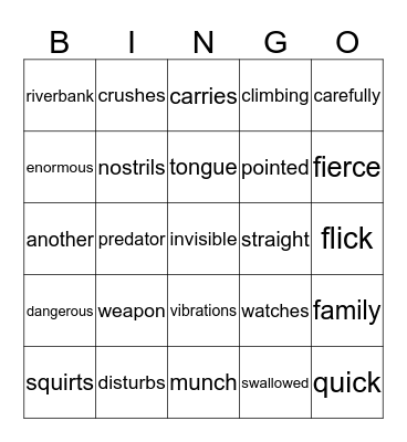 The Nature of Things Bingo Card