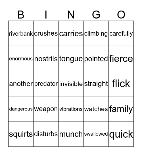 The Nature of Things Bingo Card