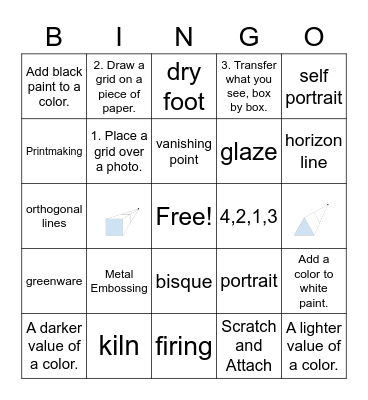 Art Test Bingo 6/7 Bingo Card