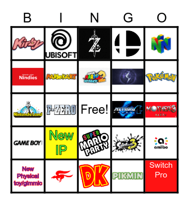 Nintendo E3 Bingo Card