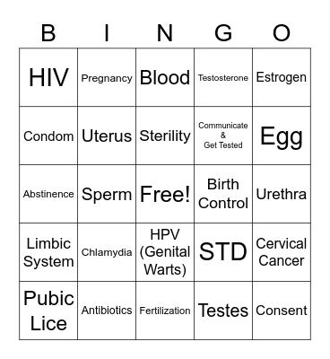 Reproduction Bingo Card