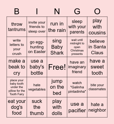 Used to Bingo Card