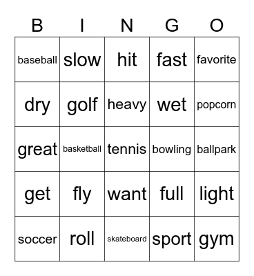 Lesson.14 Bingo Card