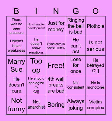 C!Techno Antis Bingo Card