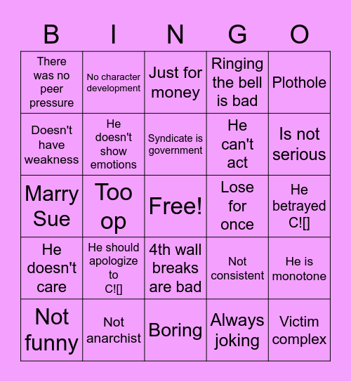 C!Techno Antis Bingo Card