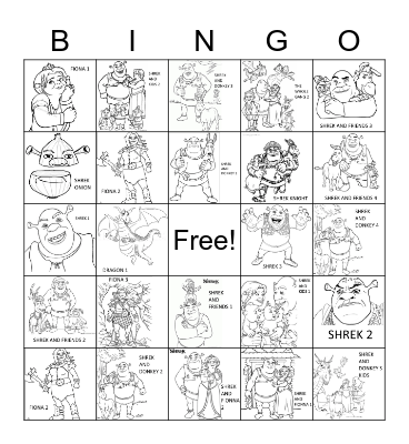 SHREK BINGO Card