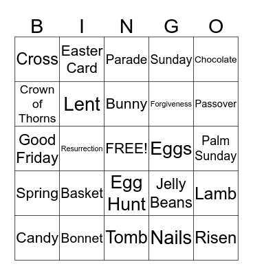 Easter Bingo Card