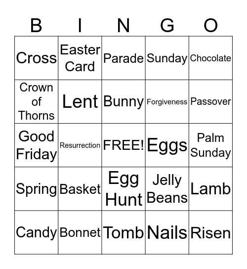 Easter Bingo Card