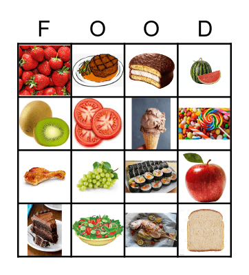 Food Bingo Card