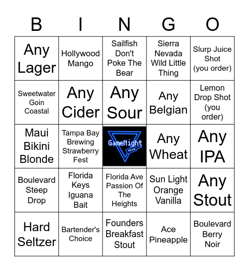 Craft Beer Bingo Card