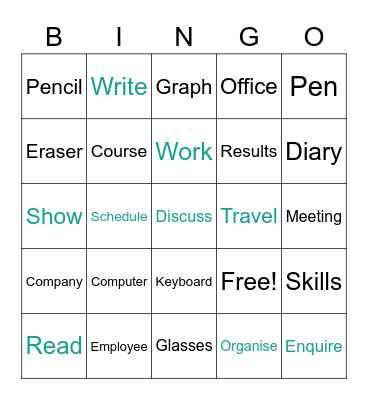 World of work Bingo Card