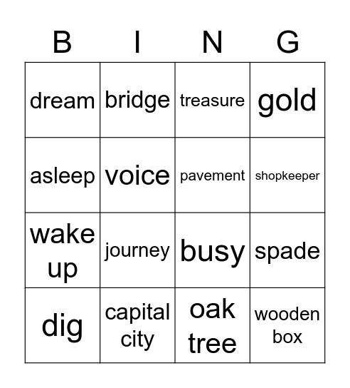 Story of the tailor Bingo Card