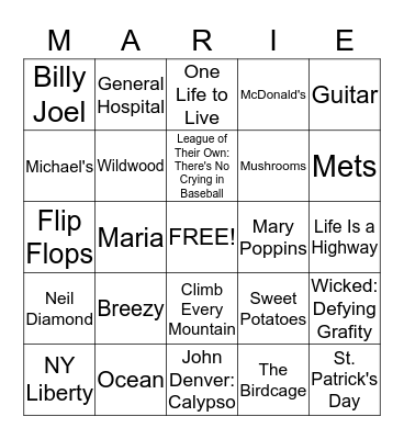 Happy Birthday Bingo Card