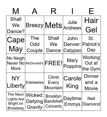 Happy Birthday Bingo Card