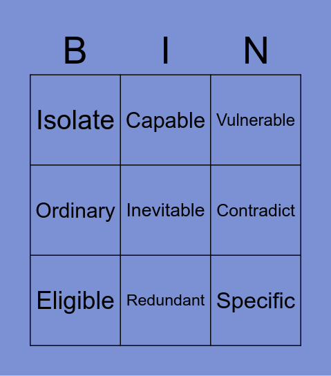 Summer Bingo Card 2 Bingo Card