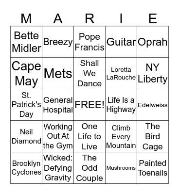 Happy Birthday Bingo Card