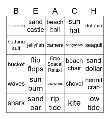 BEACH Bingo Card