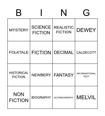 Library Bingo Card