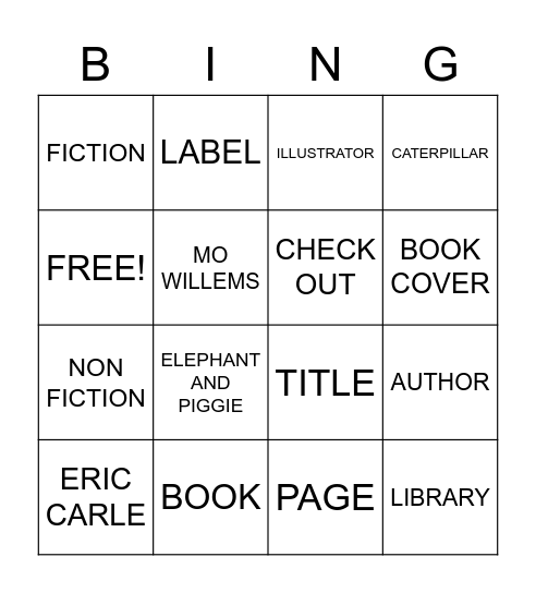 LIBRARY Bingo Card