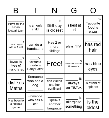 Social Bingo! Bingo Card