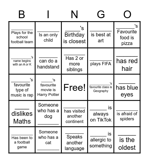 Social Bingo! Bingo Card