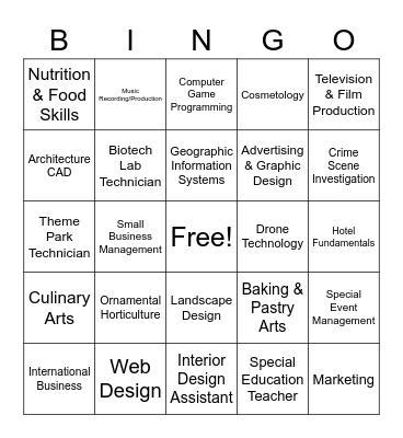 CTE Bingo Card